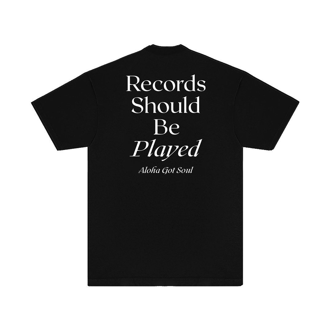 RSBP (Black) - Records Should Be Played T-shirt (Black / White)