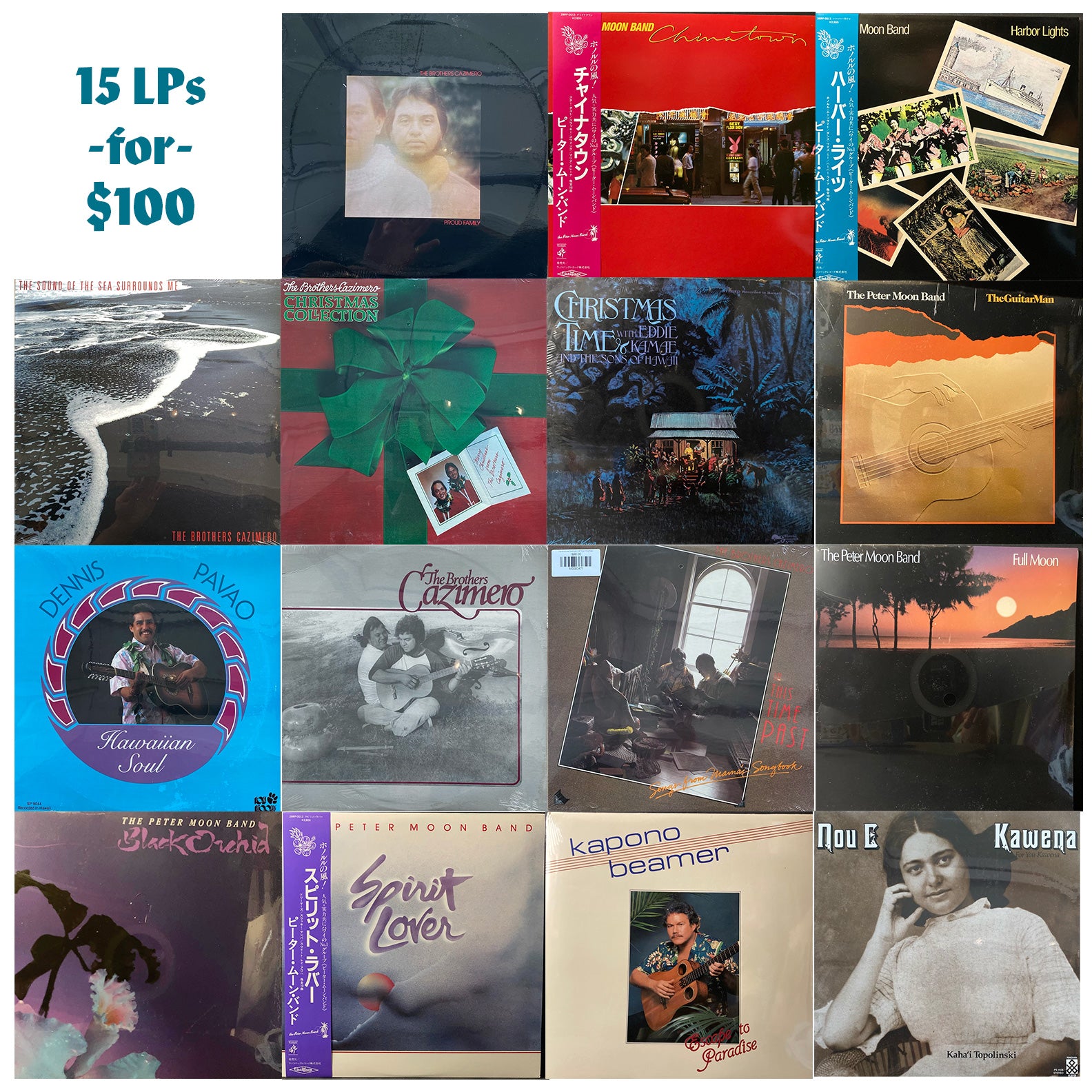 Hawaiian Vinyl Bundle: 15 LPs for $100