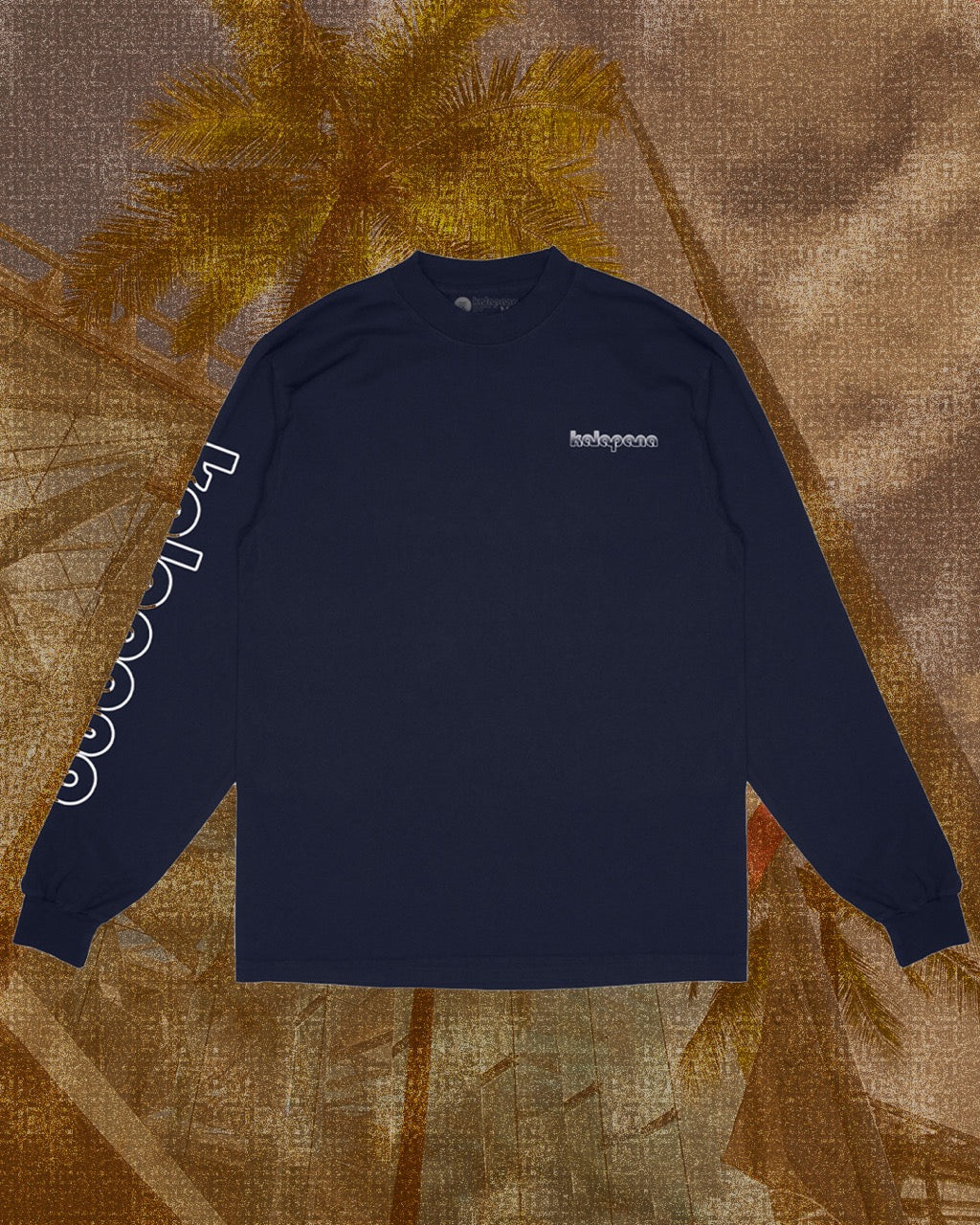 Kalapana Classic Logo Long Sleeve Shirt (Navy)