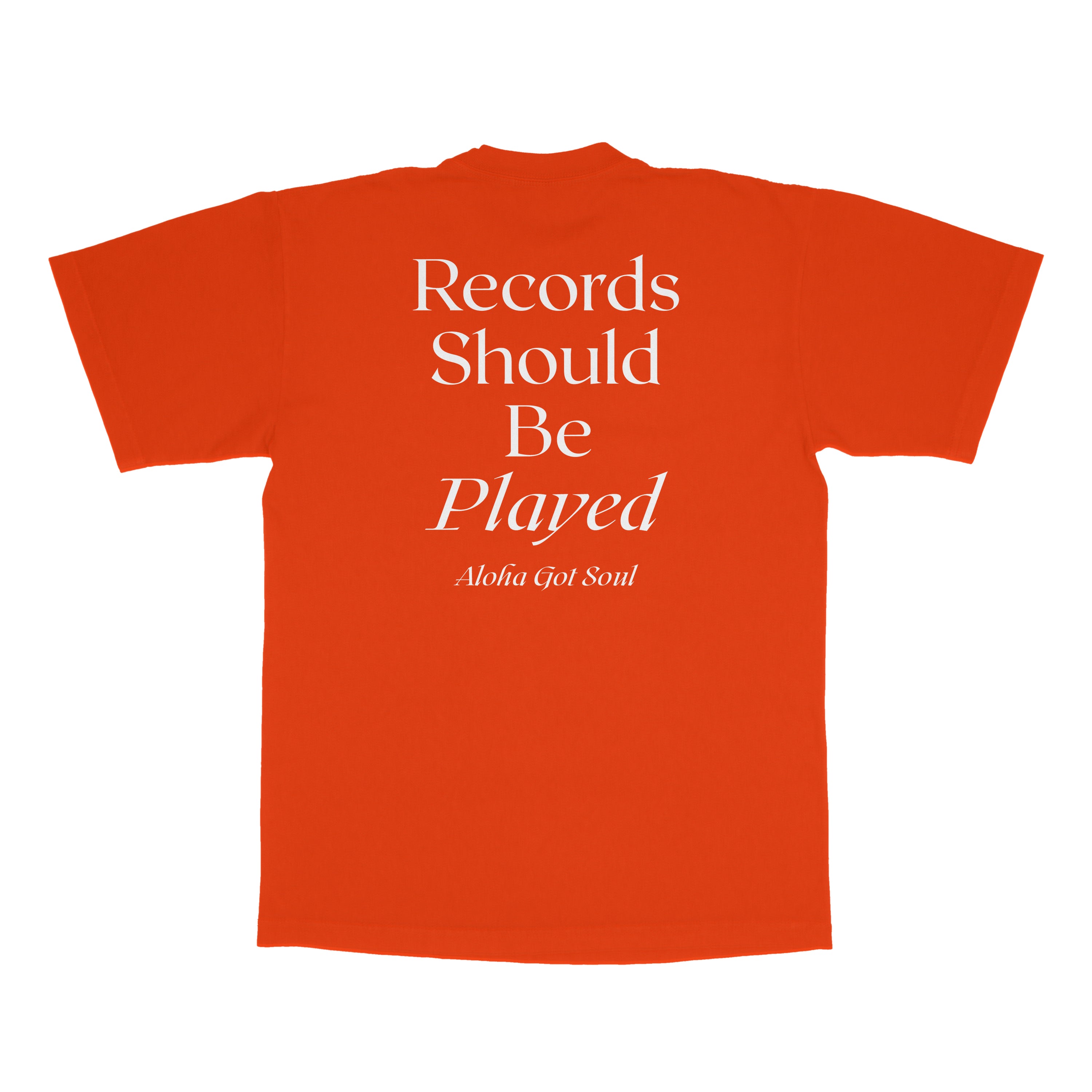 RSBP T-shirt (Bright Orange / White) Records Should Be Played
