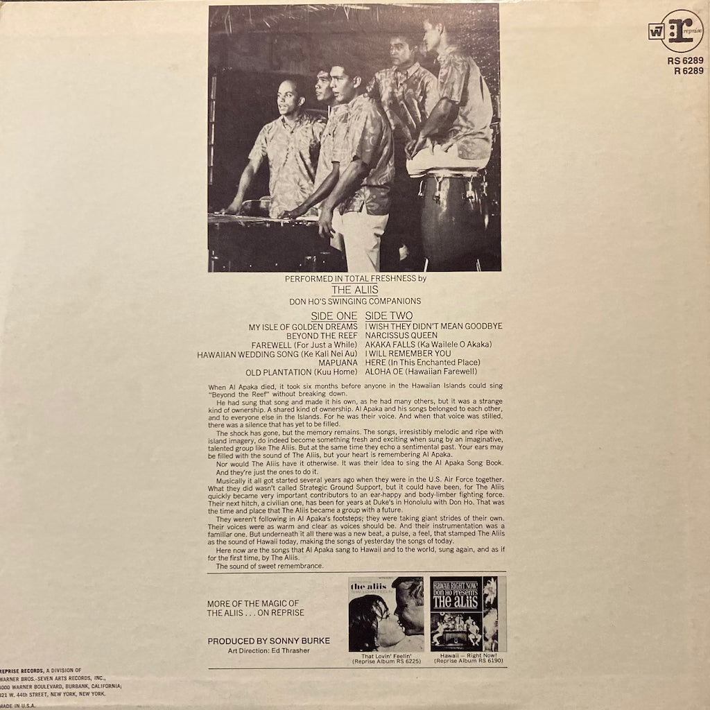 The Aliis - The Aliis Sing The Alfred Apaka Songbook