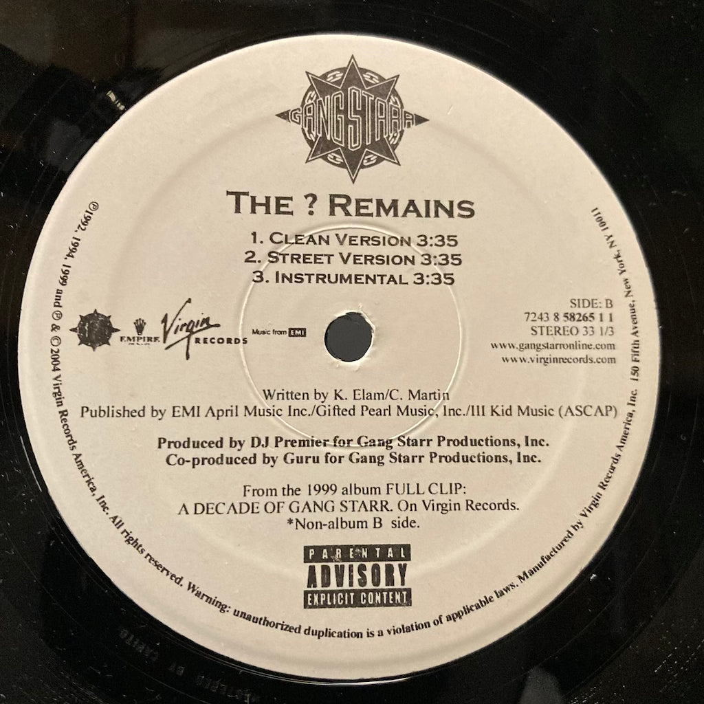 DJ Premier and Gang Starr - Suckas Need Bodyguards / The ? Remains