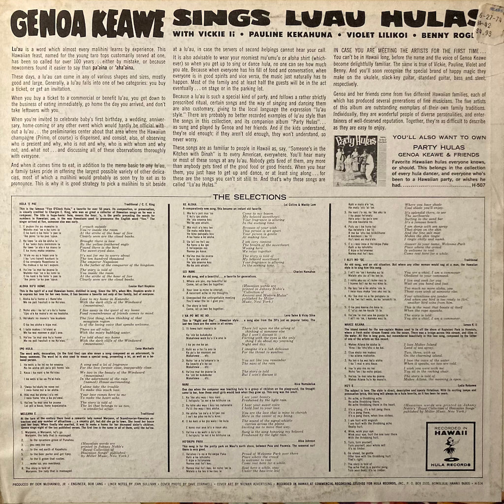 Genoa Keawe - Genoa Keawe sings Luau Hulas