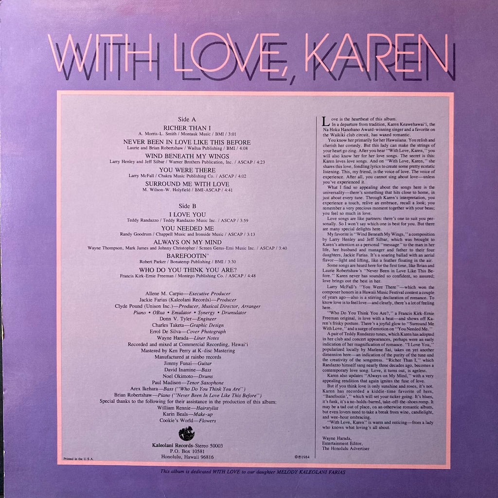 Karen Keawehawai'i - With Love, Karen