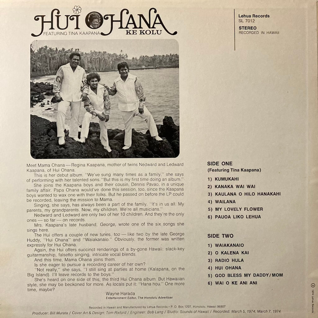 Hui Ohana ft. Tina Kaapana - Ke Kolu