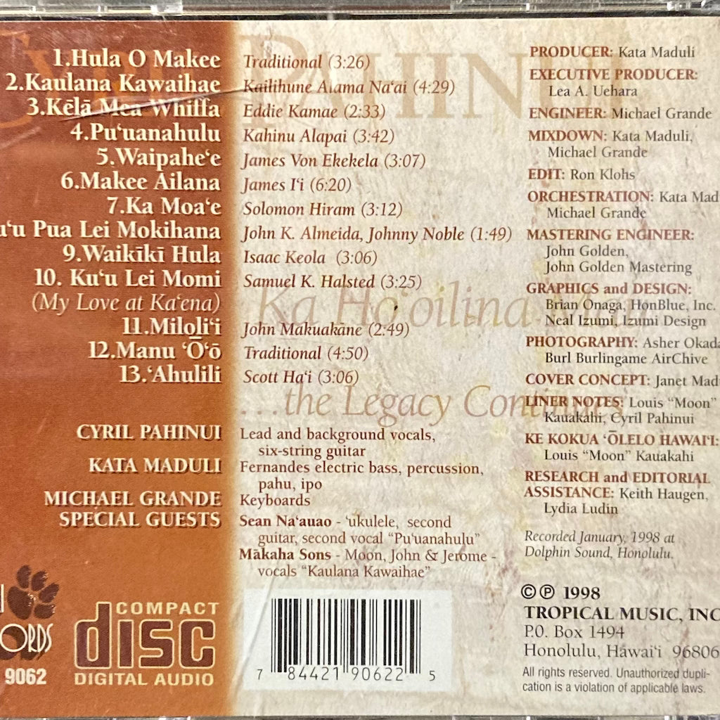 Cyril Pahinui - Ka Ho'Oilina Mau...the Legacy Continues CD