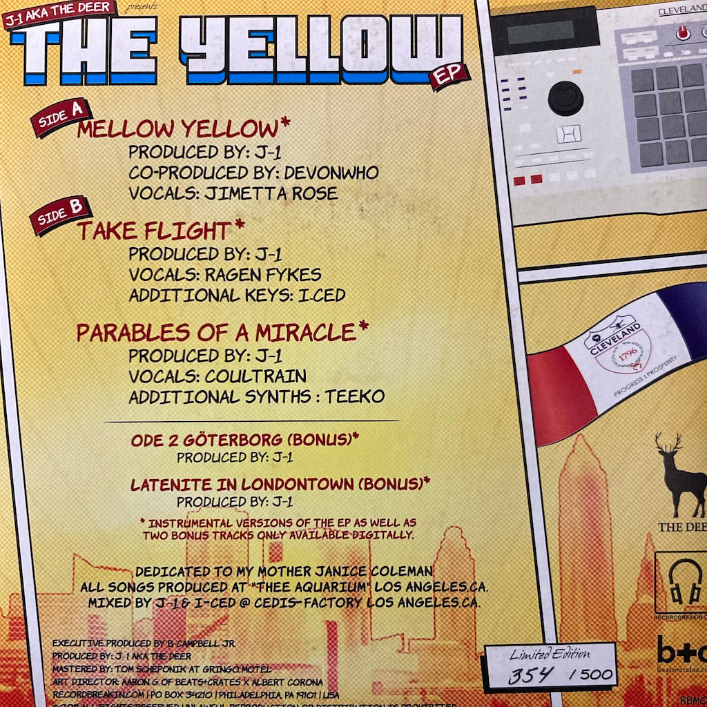 J-1 AKA The Deer, The Yellow EP - Mellow Yellow/Take Flight/Parables Of A Miracle 7" [LTD]