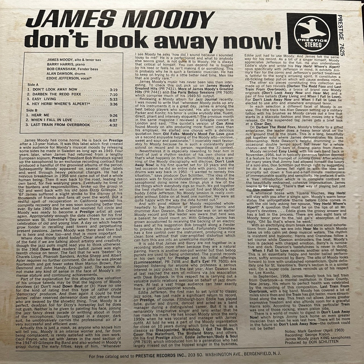 James Moody – Don't Look Away Now!