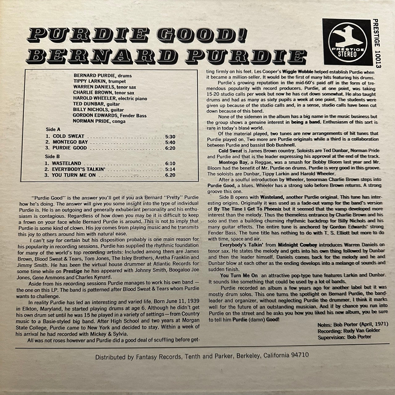 Bernard Purdie – Purdie Good!