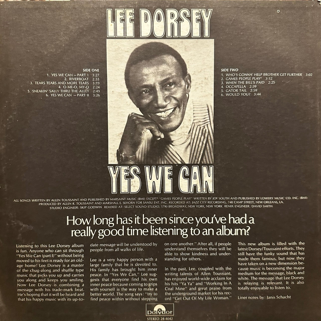Lee Dorsey – Yes We Can