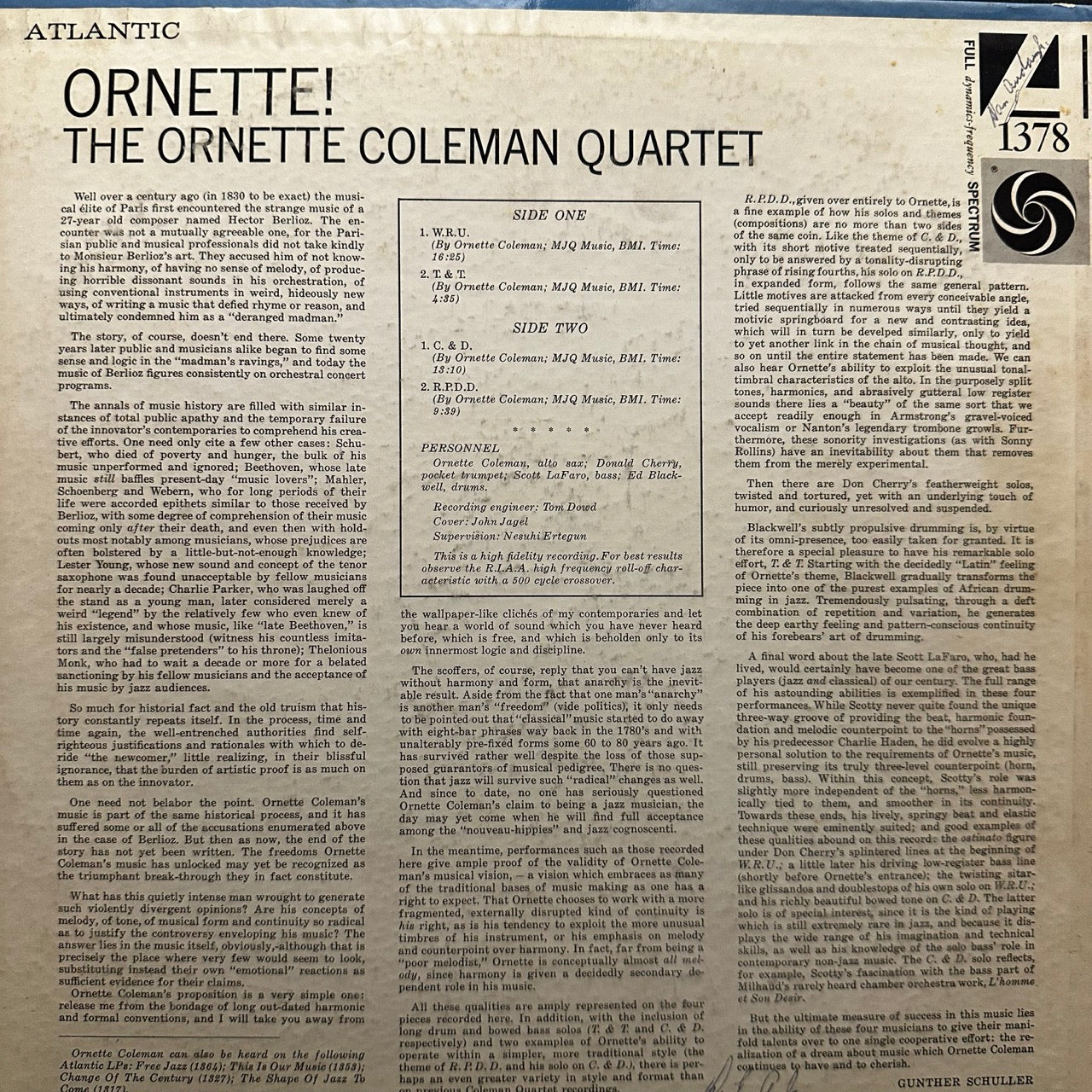 The Ornette Coleman Quartet – Ornette!