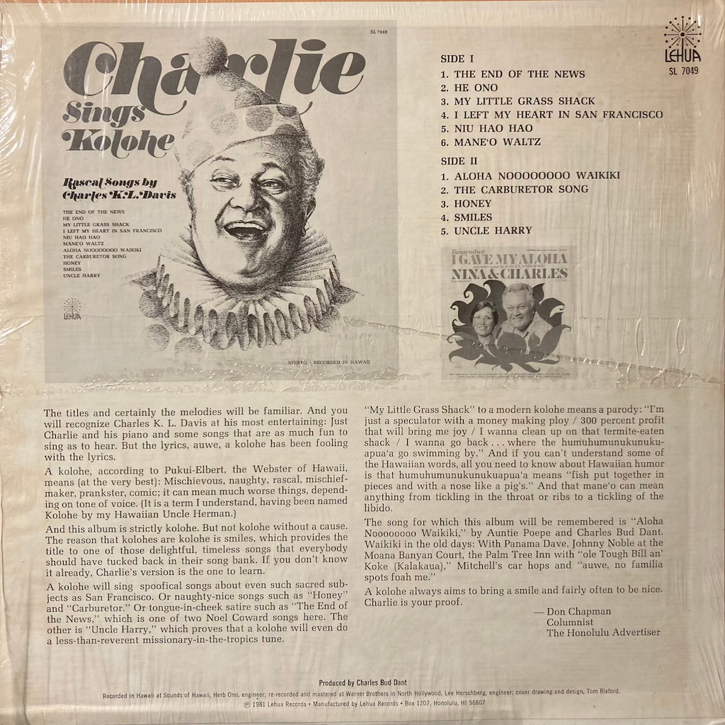 Charles K.L. Davis - Charlie Sings Kolohe