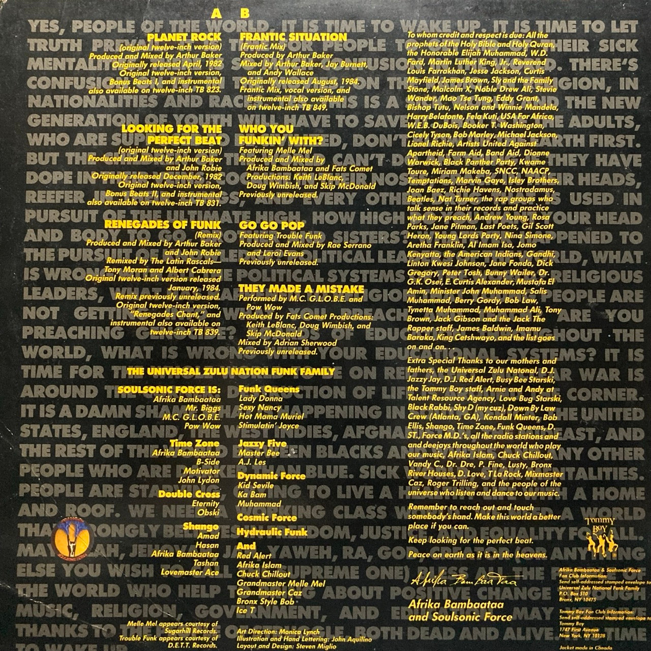 Afrika Bambaataa & Soulsonic Force - Planet Rock, The Album