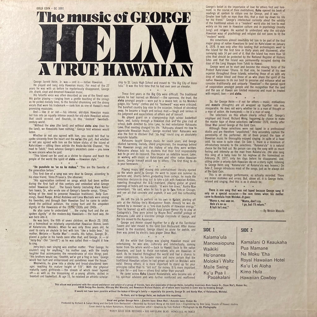 George Helm - The Music Of George Helm, A True Hawaiian