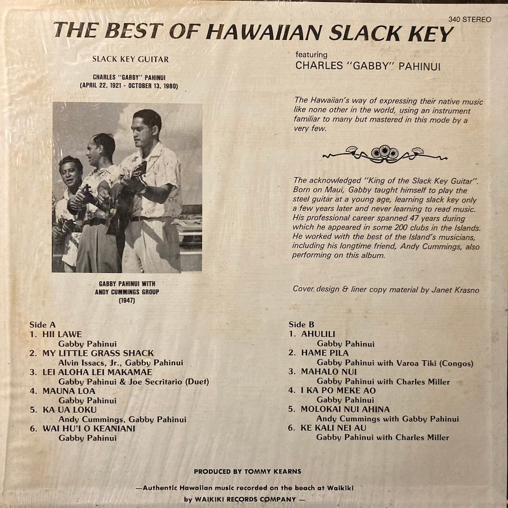 Gabby Paninui - The Best Of Hawaiian Slack Key with Gabby Pahinui