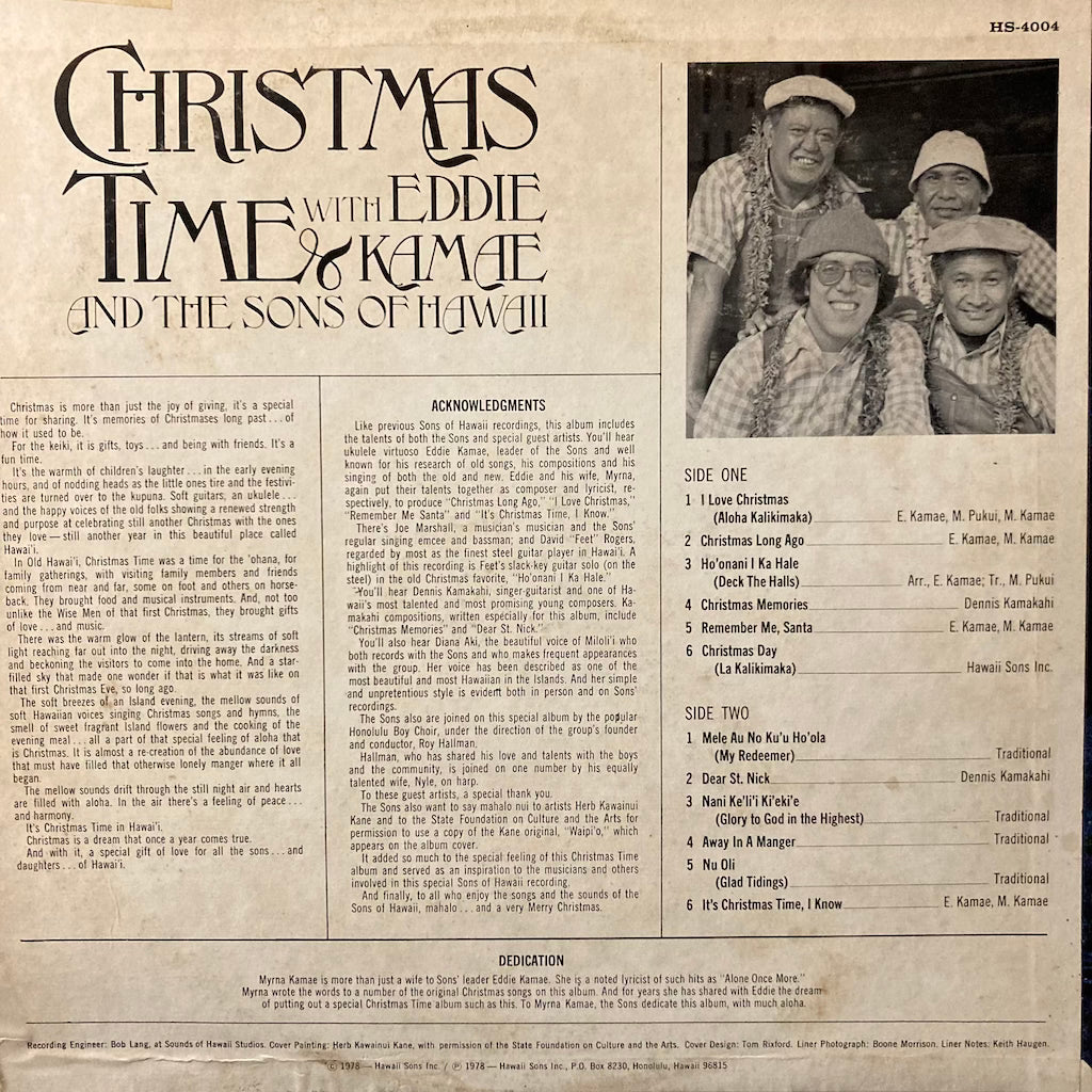 Eddie Kamae and the Sons Of Hawaii - Christmas Time