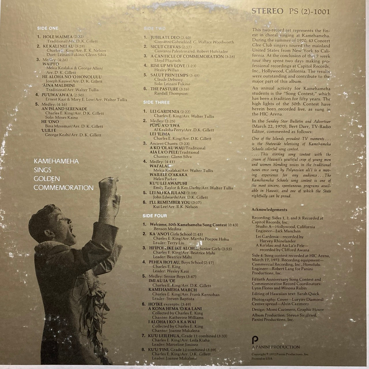 The Kamehameha Schools Choruses - Kamehameha Sings Golden Commemoration [2LP, incl. Lyrics Booklet]