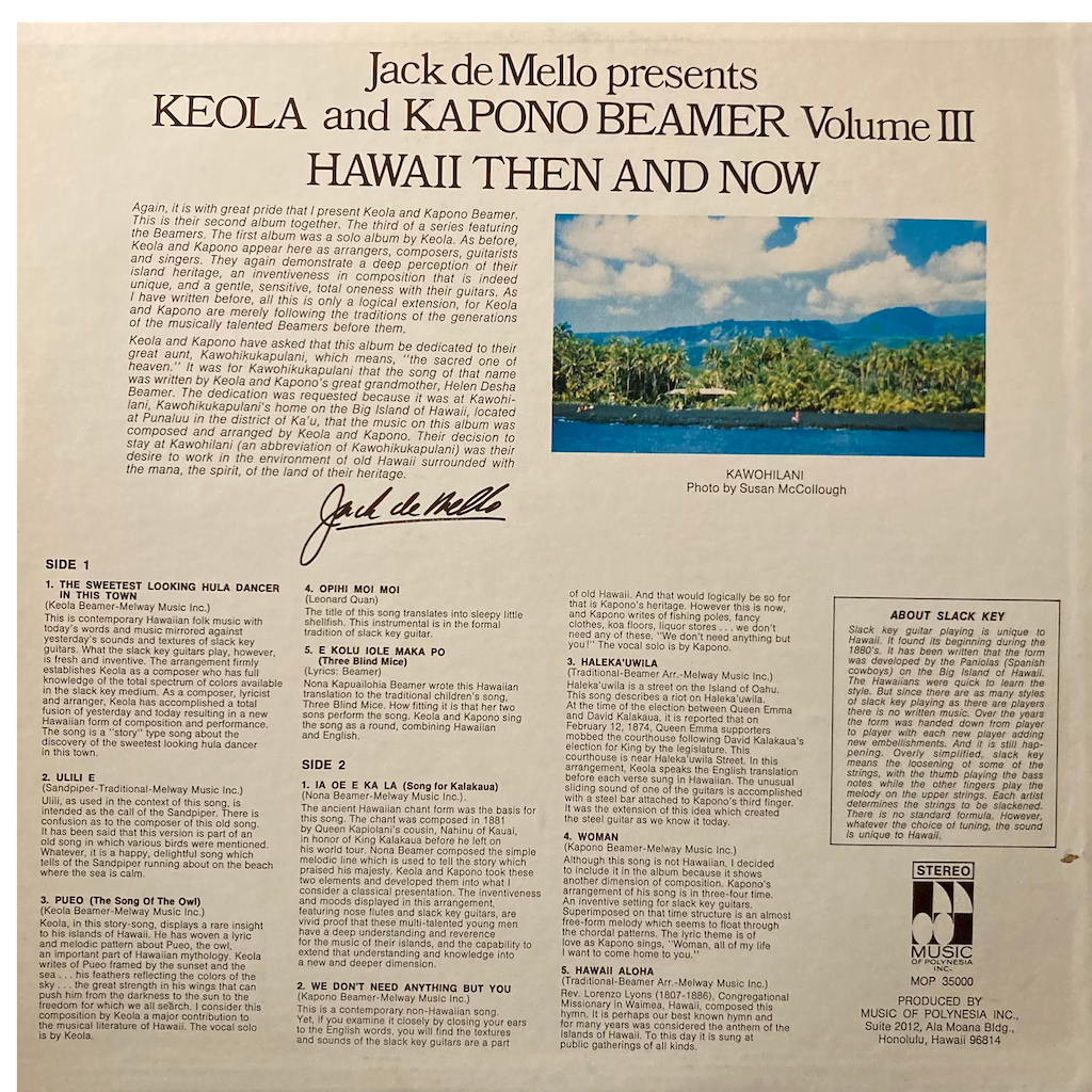 Keola & Kapono Beamer - Hawaii Then And Now