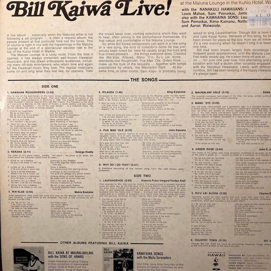 Bill Kaiwa - Bill Kaiwa Live!