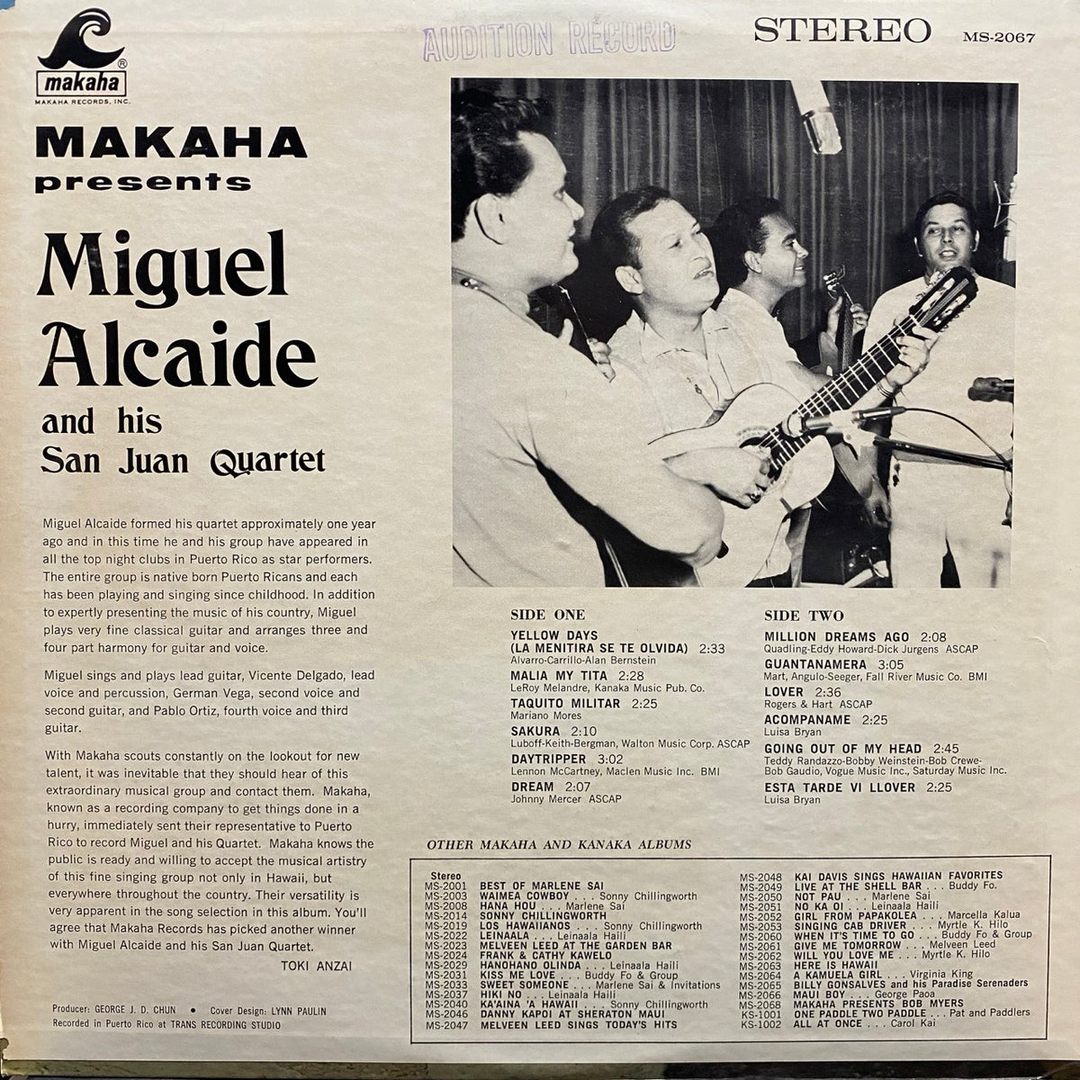 Alcaide Shell Miguel Alcaide And His San Juan Quartet – Miguel Alcaide And His San J ...