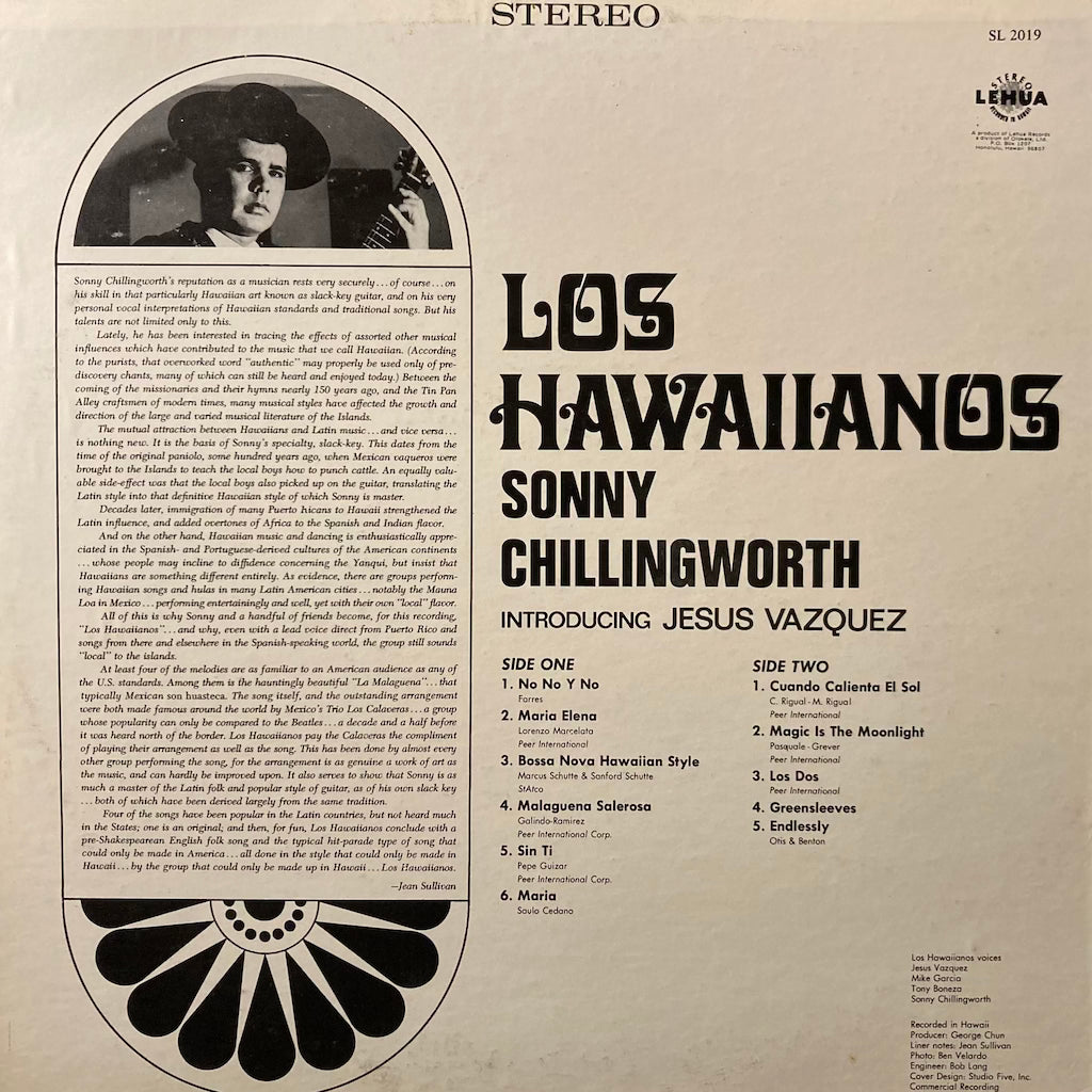 Sonny Chillingworth - Los Hawaiianos, Introducing Jesus Vazquez