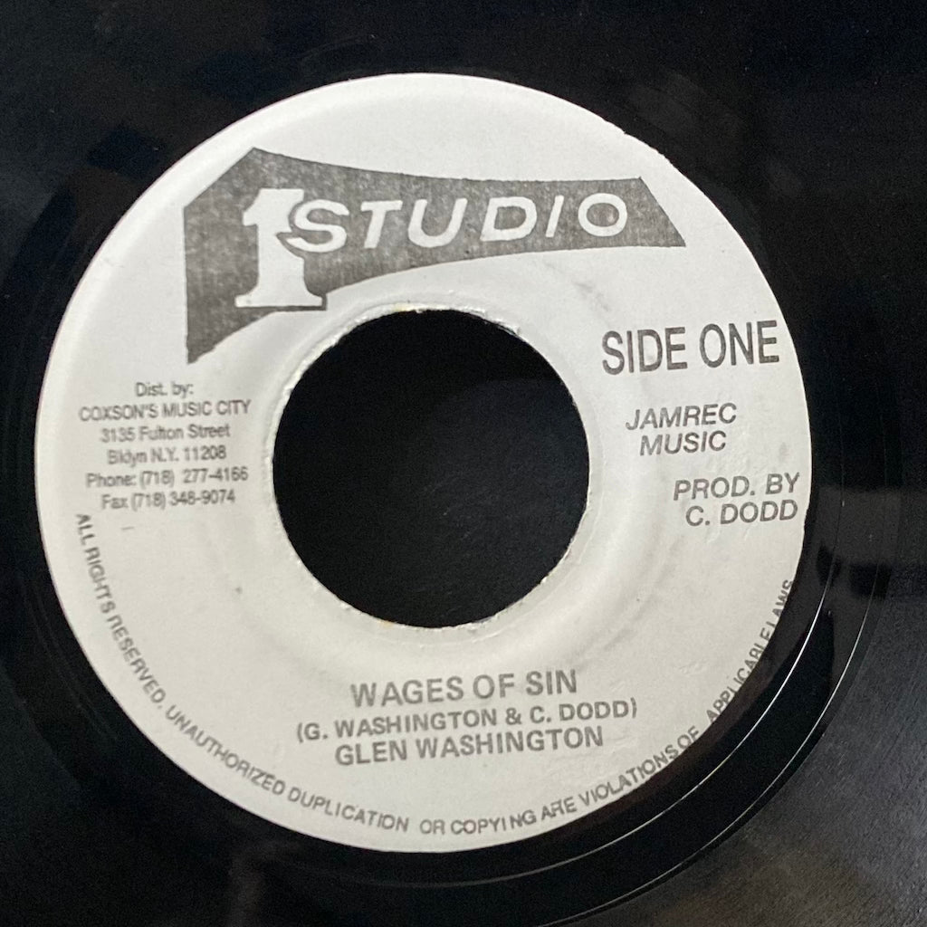 Glen Washington/Sound Dimension's - Wages Of Sin/Version [7"]