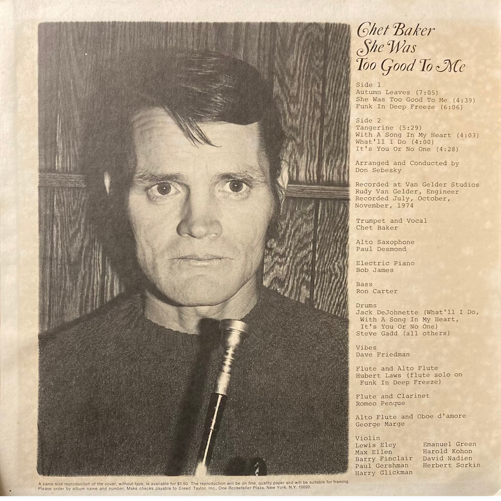 Chet Baker - She Was Too Good To Me