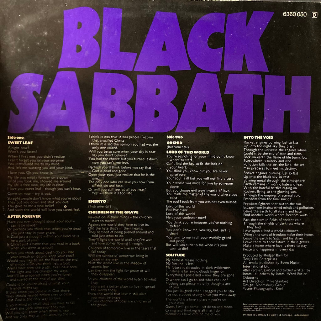 Black Sabbath - Master Of Reality