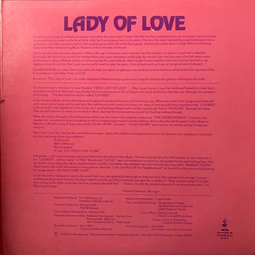 Loyal Garner - Lady Of Love [SIGNED]