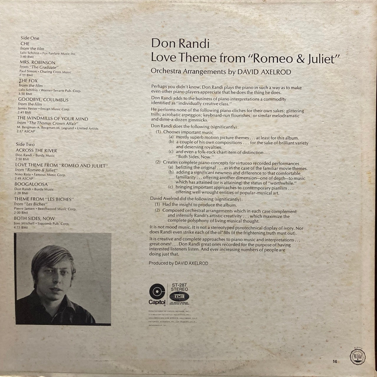 Don Randi – Plays The Love Theme From "Romeo And Juliet"