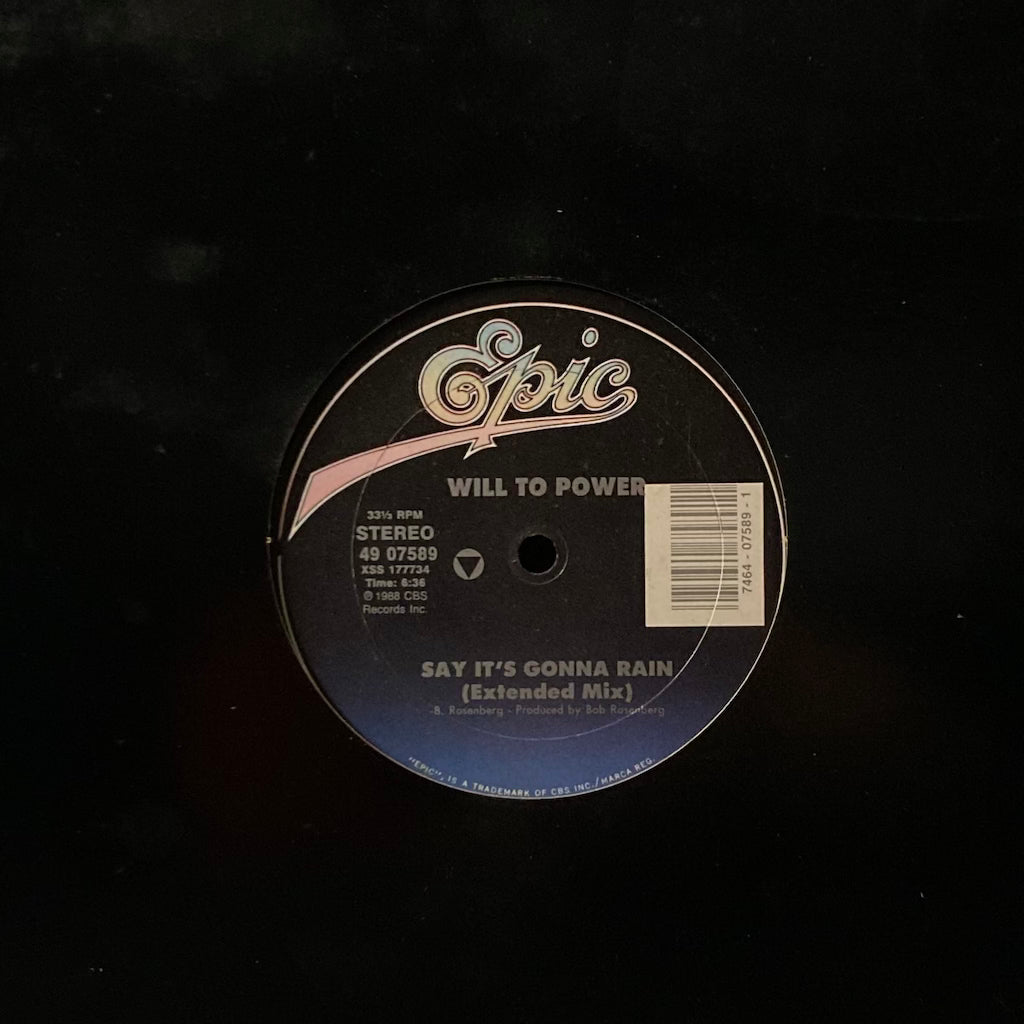 Will The Power - Say It's Gonna Rain/Instrumental/Acapellas [12"]