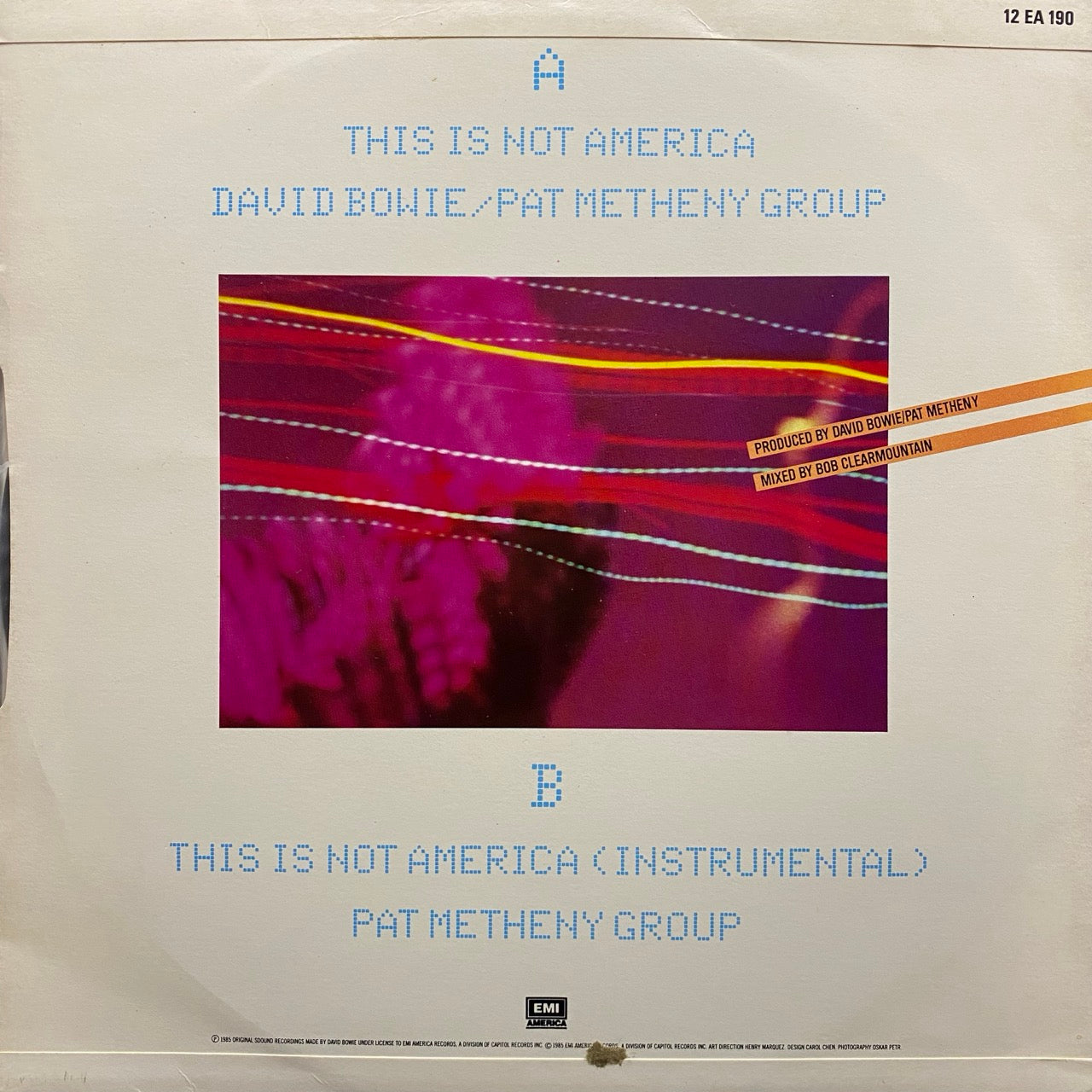 ミュージシャン Pat Metheny Group David Bowie Vintage David Bowie / Pat Metheny Group – This Is Not America (Theme From
