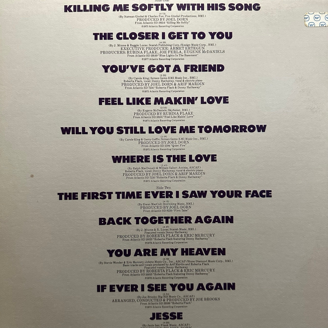 Roberta Flack – The Best Of Roberta Flack