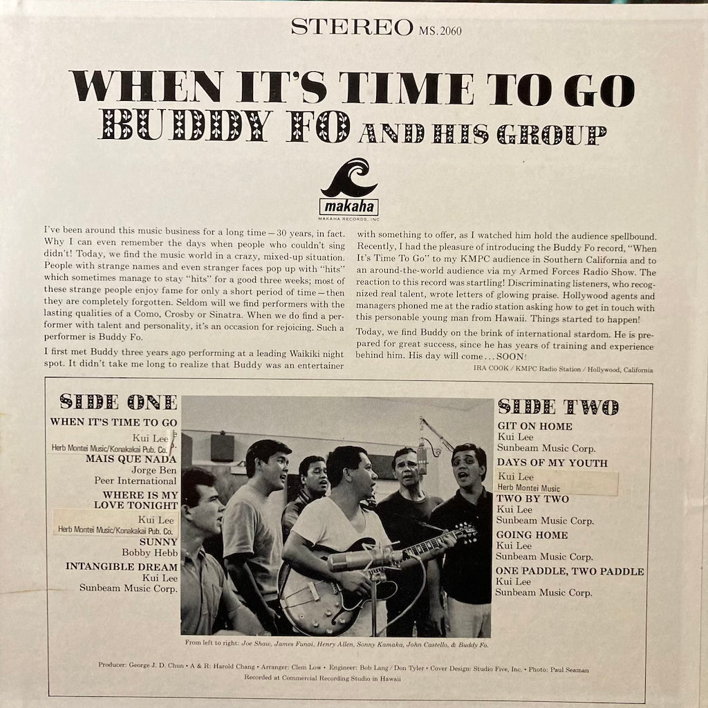 Buddy Fo and his Group - When It's Time To Go