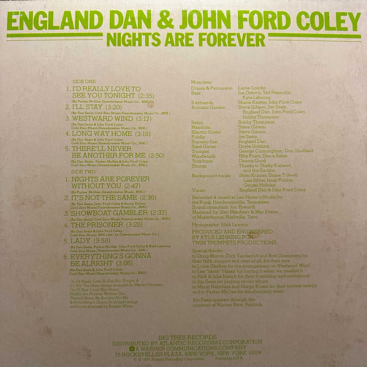 England Dan & John Ford Coley – Nights Are Forever