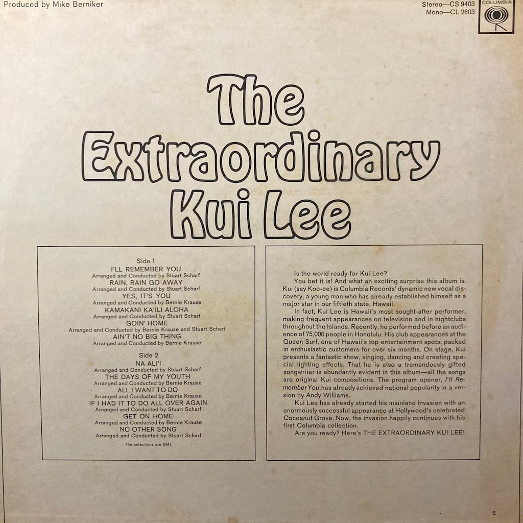 Kui Lee - The Extraordinary Kui Lee