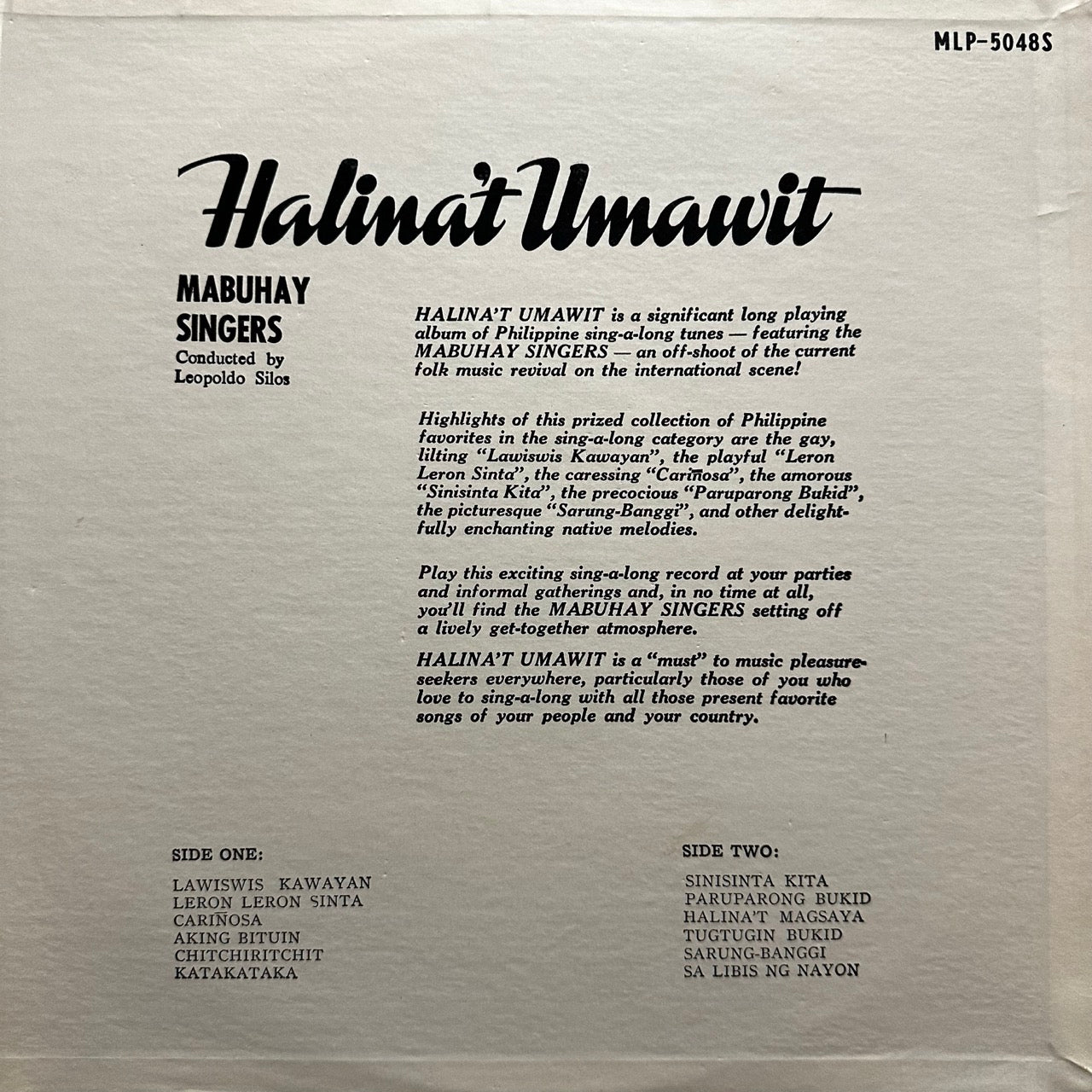 Mabuhay Singers – Halina't Umawit