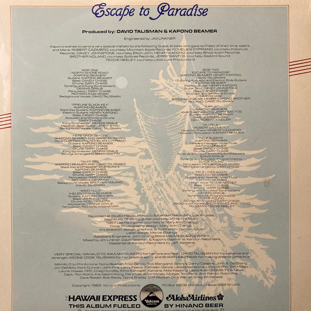 Kapono Beamer - Scape To Paradise [SEALED]