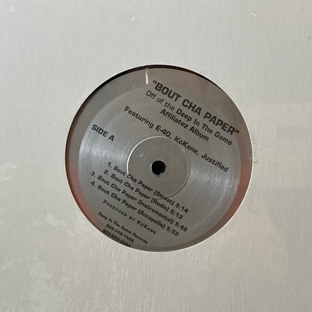 Deep In The Game Affiliatez/Justified - Bout Cha Paper/Playa Hatin' 12" [SEALED]