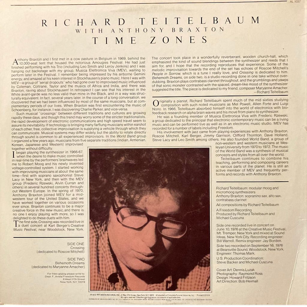 Richard Teitelbaum w/ Anthony Braxton - Time Zones