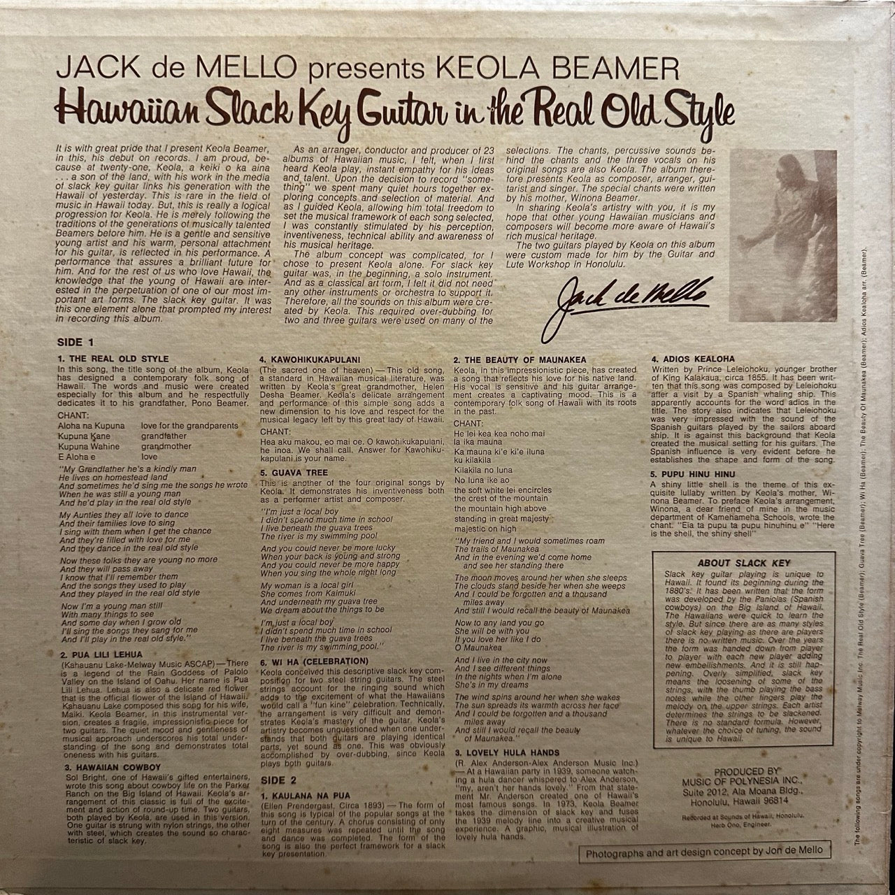 Keola Beamer – Hawaiian Slack Key Guitar In The Real Old Style