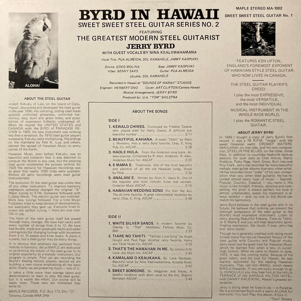 Jerry Bird - Byrd In Hawaii [SIGNED]