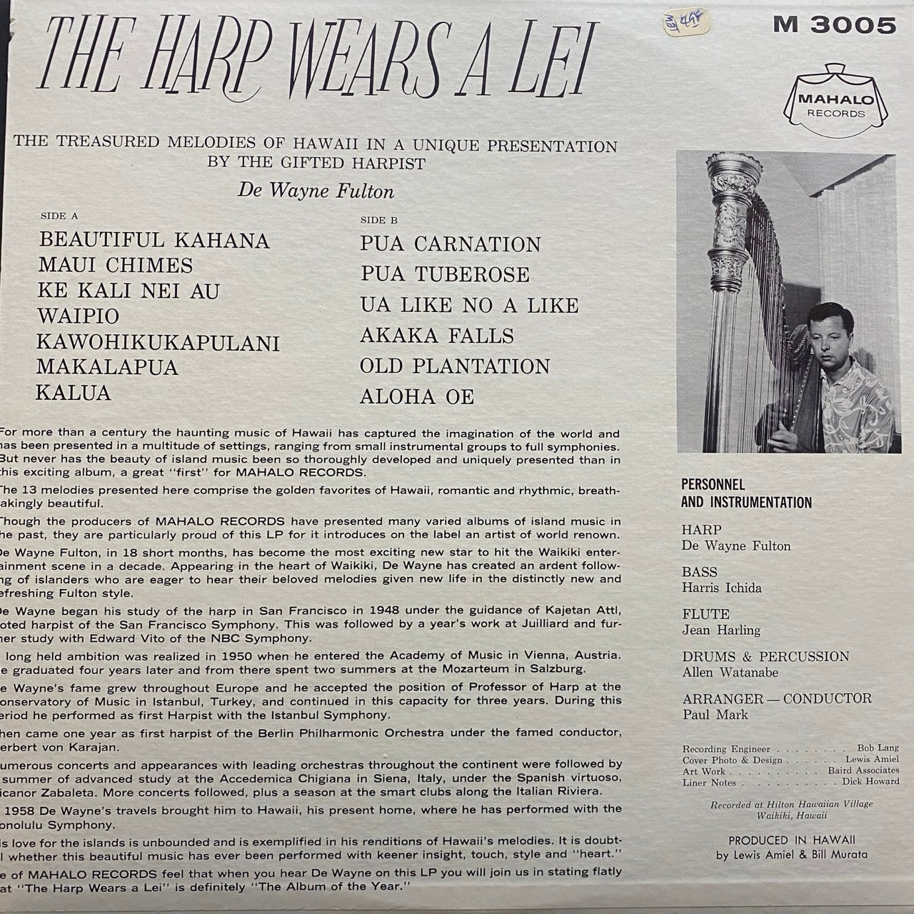 De Wayne Fulton – The Harp Wears A Lei