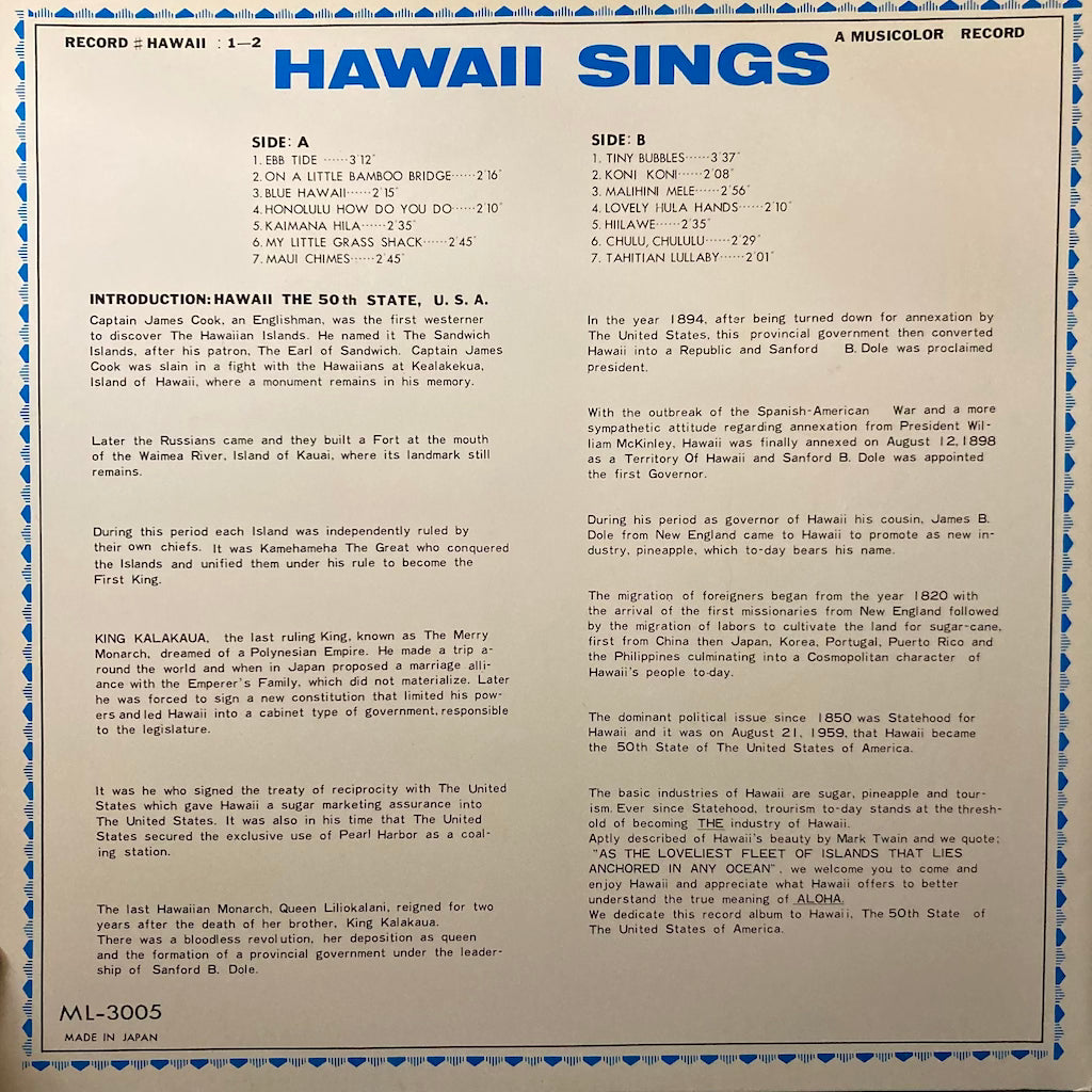 V/A - Hawaii Sings [Picture Vinyl]