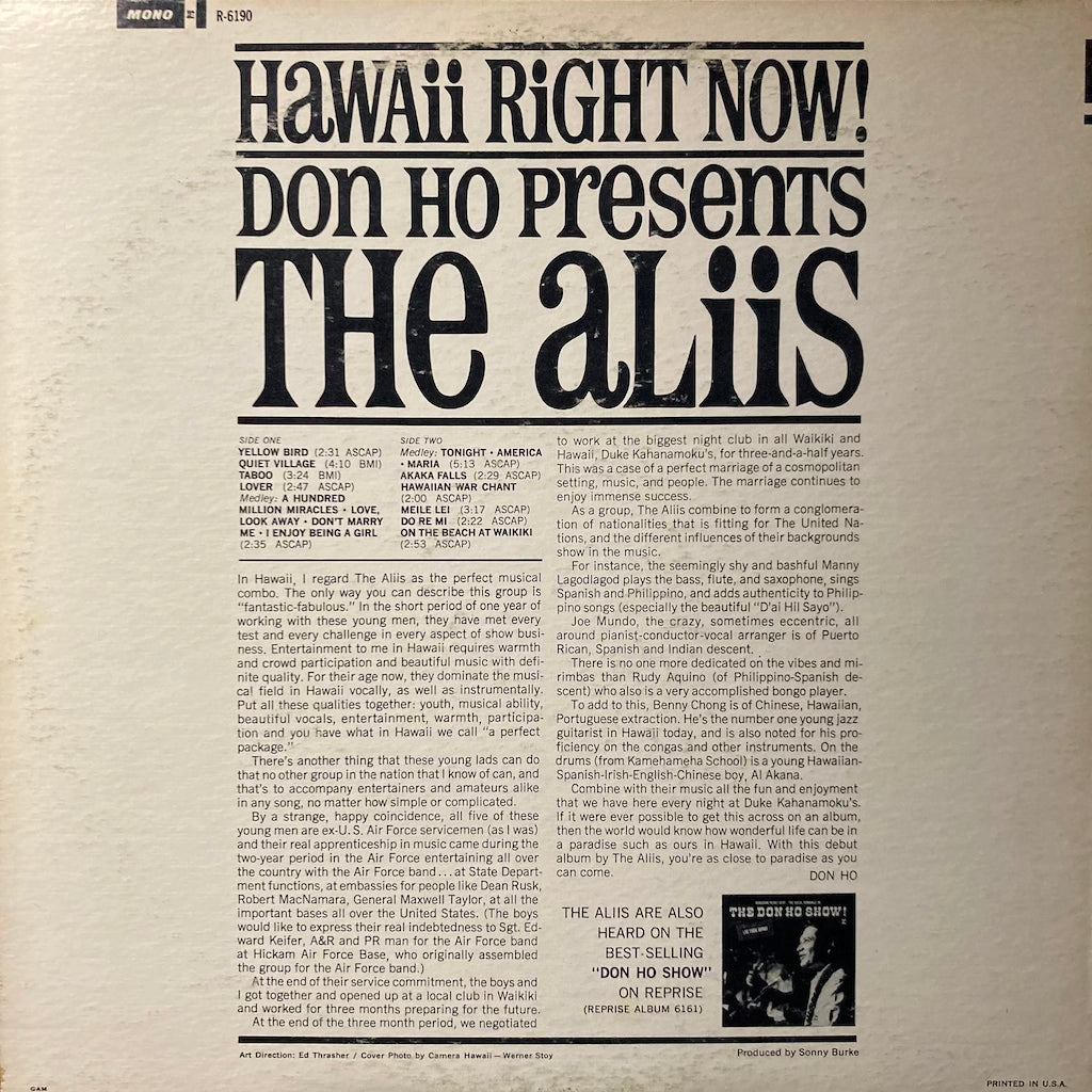 Don Ho presents The Aliis - Hawaii Right Now!