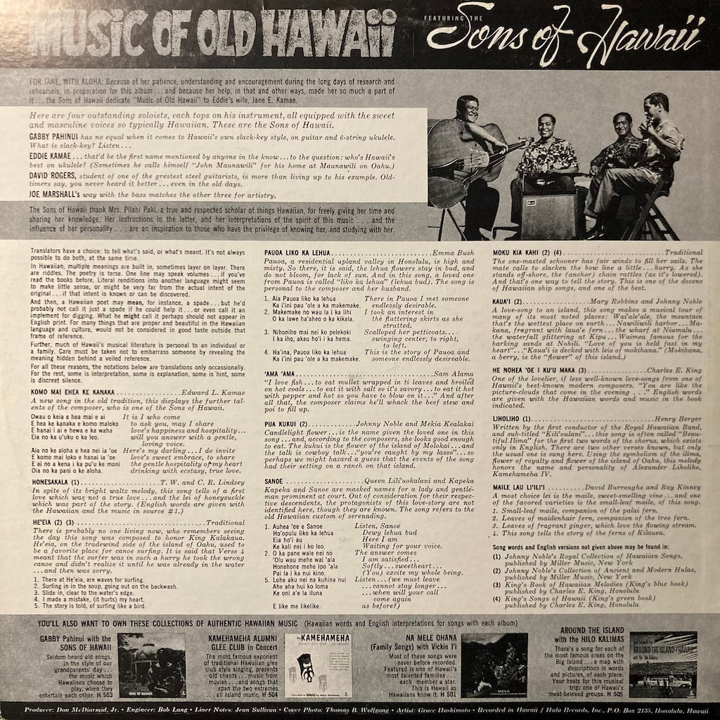 Sons Of Hawaii - Music Of Old Hawaii