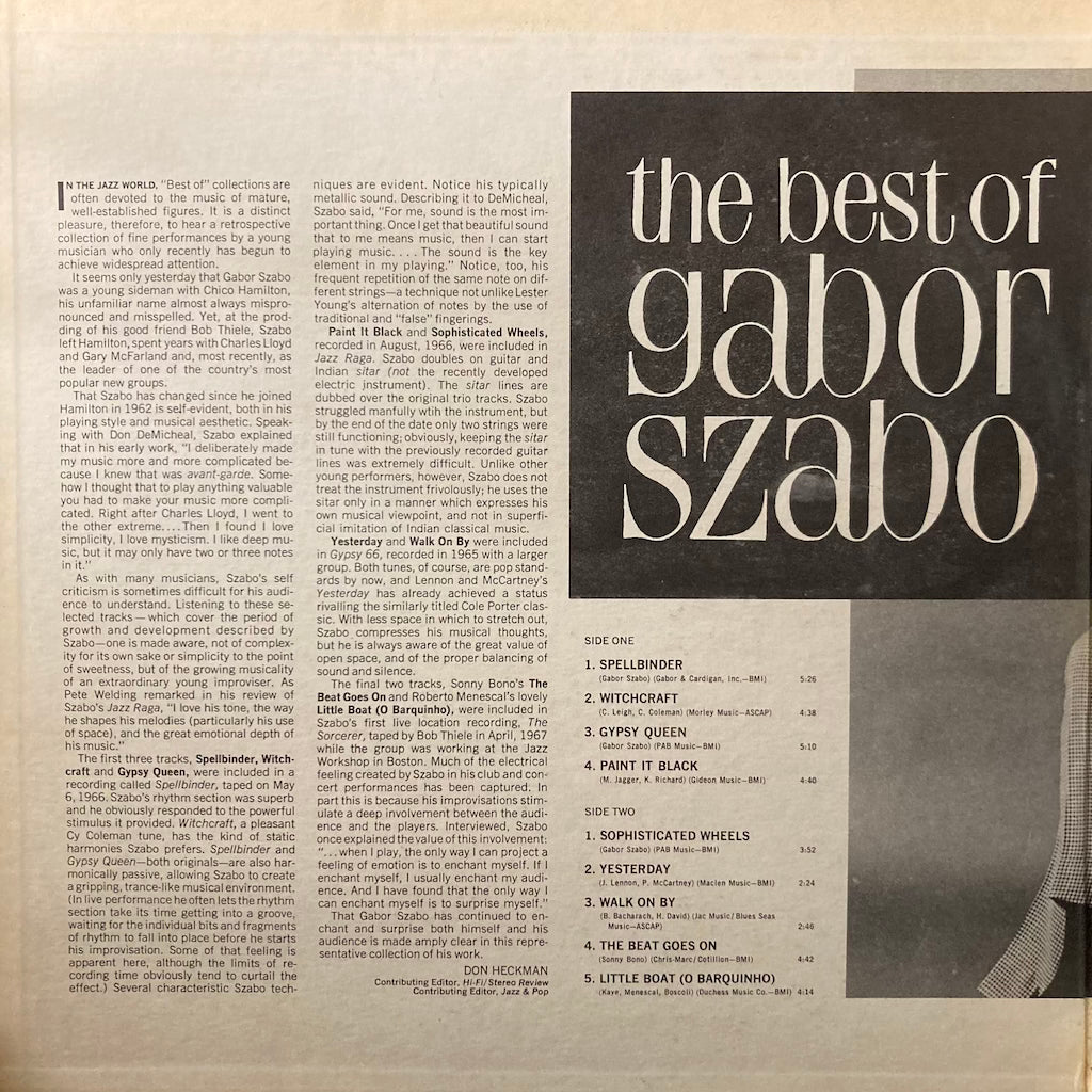 Gabor Szabo - The Best Of Gabor Szabo – AGS Honolulu