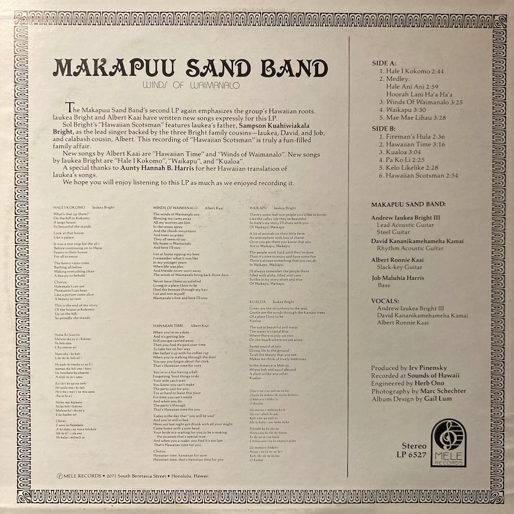 Makapuu Sand Band - Winds Of Waimanalo