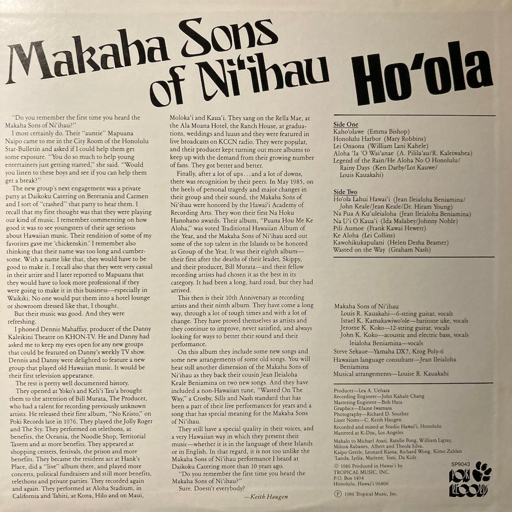 Makaha Sons of Ni'ihau - Ho'ola