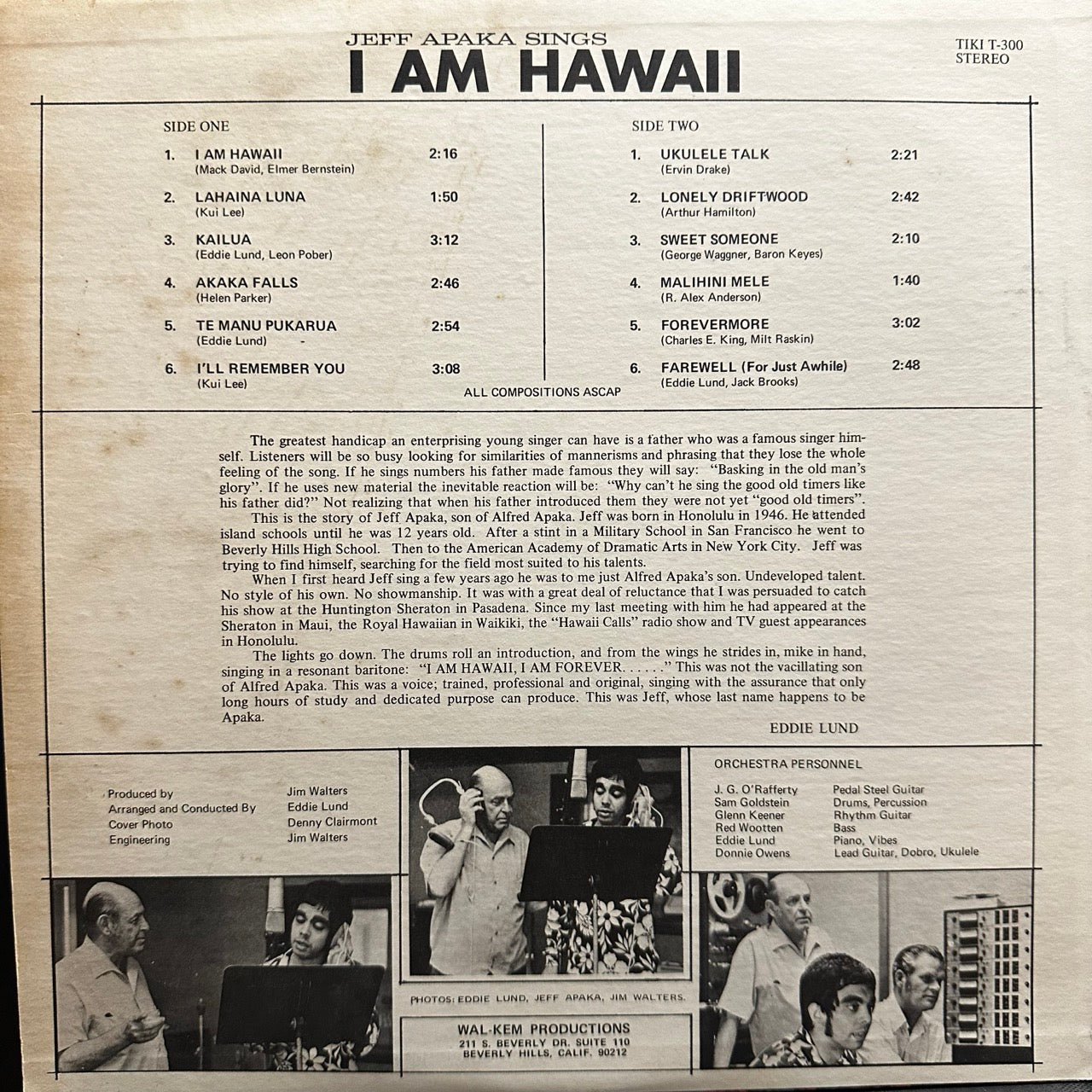 Jeff Apaka – Jeff Apaka Sings I Am Hawaii